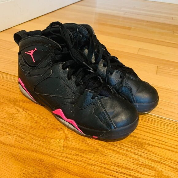Nike Air Jordan 7 Retro GG Black/Hyper Pink Youth Size 7 442960-018 - Picture 2 of 11